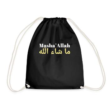 Masha'Allah Eid Mubarak Blessings - Drawstring Bag - black - Front