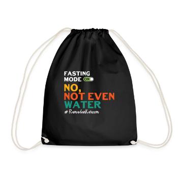 Eid Mubarak Fasting Mode On No Not Even Water - Drawstring Bag - black - Front