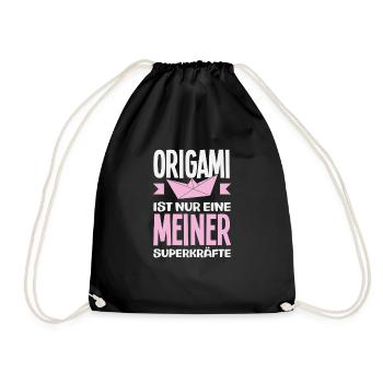 Origami is just one of my superpowers - Drawstring Bag - black - Front