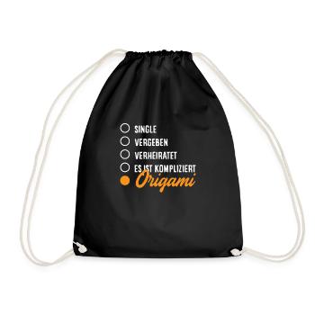It's complicated origami - Drawstring Bag - black - Front