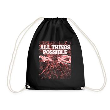All Things Possible – Matthew 19:26 - Drawstring Bag - black - Front