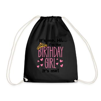 fille d’anniversaire noire omg elle est si poétique - Sac de sport léger - noir - Devant