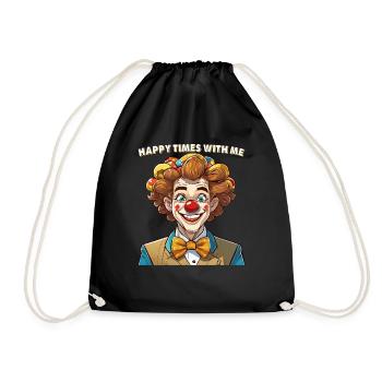 CLOWN HAPPY TIMES WITH ME - Drawstring Bag - black - Front