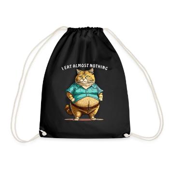 CAT I EAT ALMOST NOTHING - Drawstring Bag - black - Front