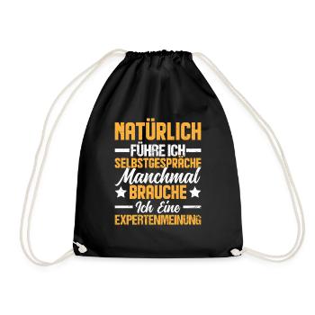 Natürlich führe ich Selbstgespräche - Turnbeutel - Schwarz - Vorne