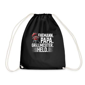 Grill Papa Vatertag Vater Vaterschaft Elternteil - Turnbeutel - Schwarz - Vorne