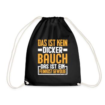 Dicker Bauch Lustig Spruch Geschenk - Turnbeutel - Schwarz - Vorne