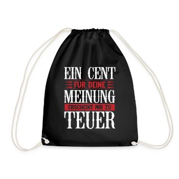 cent1 Zeichenfläche 1 - Turnbeutel - Schwarz - Vorne