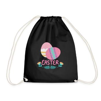 Easter eggs - Drawstring Bag - black - Front