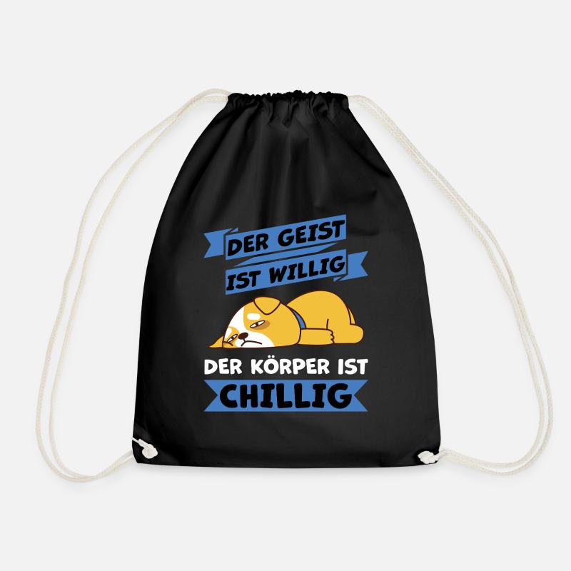 körper chillig haha ich piss mich - Turnbeutel - Schwarz