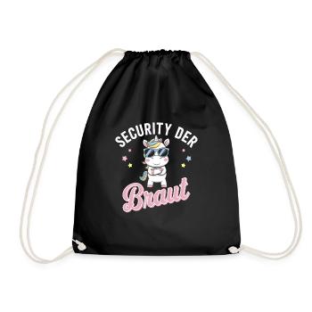 Sécurité de la mariée Licorne Enterrement de vie de garçon Chemise de groupe - Sac de sport léger - noir - Devant