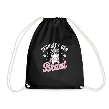 Sécurité de la mariée Licorne Enterrement de vie de garçon Chemise de groupe - Sac de sport léger - noir - Devant
