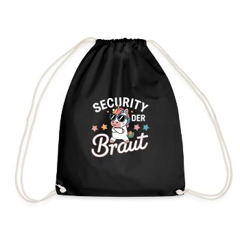 Sécurité de la mariée Licorne Enterrement de vie de garçon Chemise de groupe - Sac de sport léger - noir - Devant
