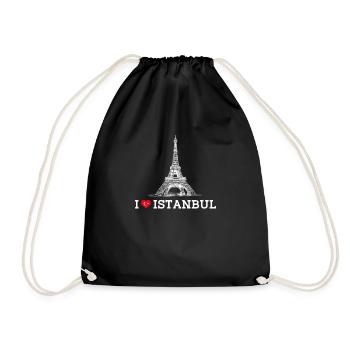 Ich liebe Istanbul Cool Türkei Eiffelturm Liebhaber - Turnbeutel - Schwarz - Vorne