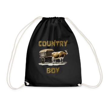 KUH WAGEN COUNTRY BOY - Turnbeutel - Schwarz - Vorne