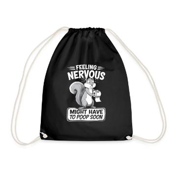 Irritable Bowel Syndrom Squirrel Poop Humor - Drawstring Bag - black - Front