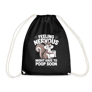 Irritable Bowel Syndrom Squirrel Poop Humor - Drawstring Bag - black - Front