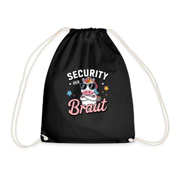 Sécurité de la mariée Licorne Enterrement de vie de garçon Chemise de groupe - Sac de sport léger - noir - Devant