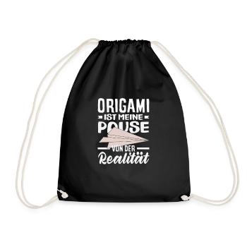 Origami is my break from reality - Drawstring Bag - black - Front
