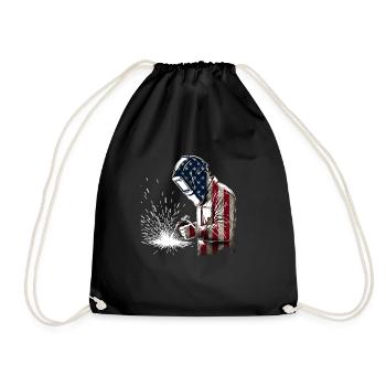 Soudeur patriotique drapeau américain - Weld Welding Ironworker - Sac de sport léger - noir - Devant