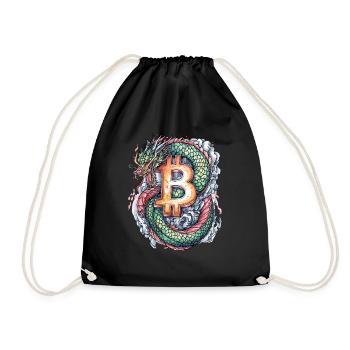 Bitcoin Crypto Dragon - Drawstring Bag - black - Front