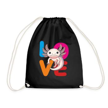 AMOUR AXOLOTL.png - Sac de sport léger - noir - Devant