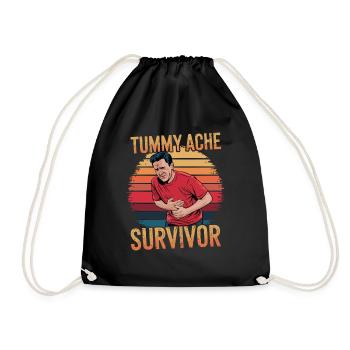 Bauchweh Überlebender Tummy Ache Survivor - Drawstring Bag - black - Front