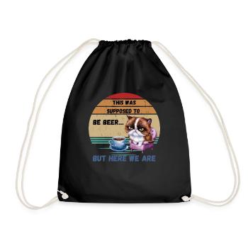 This was supposed to be beer but here we are - Drawstring Bag - black - Front