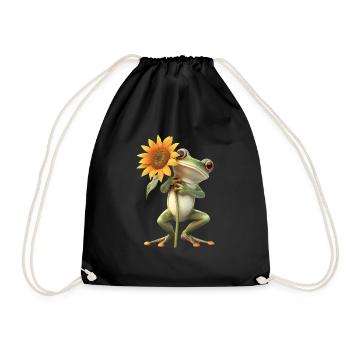 Frosch - Turnbeutel - Schwarz - Vorne