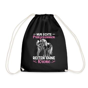 Reiten Reitsport Pferdereiter Pferdeliebhaber - Turnbeutel - Schwarz - Vorne
