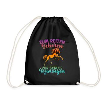 Reiten Reitsport Pferdereiter Pferdeliebhaber - Turnbeutel - Schwarz - Vorne