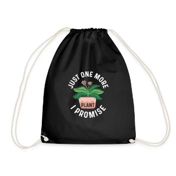 Just One More Plant I Promise Botanical Gardening - Drawstring Bag - black - Front