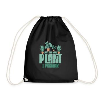 Just One More Plant I Promise Gardening Botanical - Drawstring Bag - black - Front