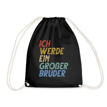 Big Brother Baby Lover Older Sibling - Drawstring Bag - black - Front