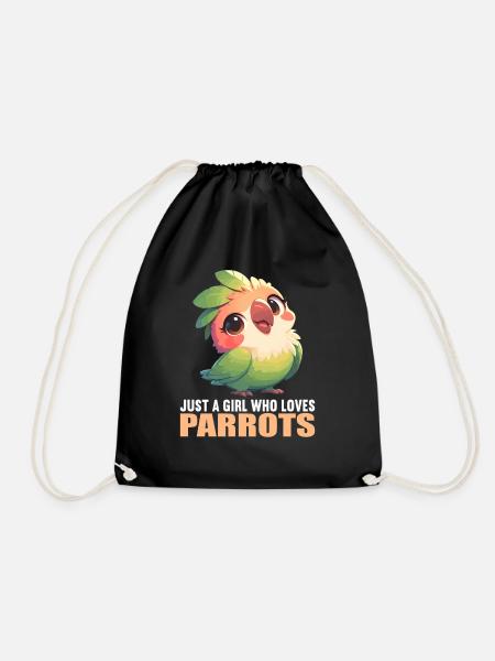 Parrot Parrot Parrot - Drawstring Bag - black