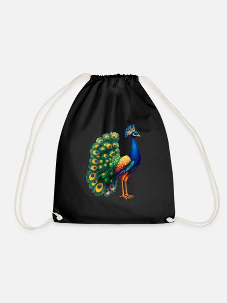 Pfaue Pfau - Turnbeutel - Schwarz