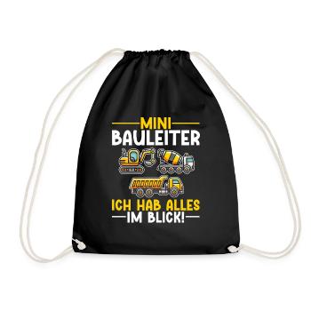 Kinder Bauleiter Projektleiter Bauunternehmer - Turnbeutel - Schwarz - Vorne
