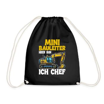 Kinder Bauleiter Projektleiter Bauunternehmer - Turnbeutel - Schwarz - Vorne