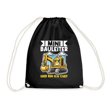 Kinder Bauleiter Projektleiter Bauunternehmer - Turnbeutel - Schwarz - Vorne