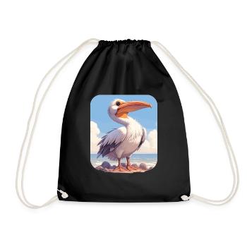 Pelicans Pelican - Drawstring Bag - black - Front