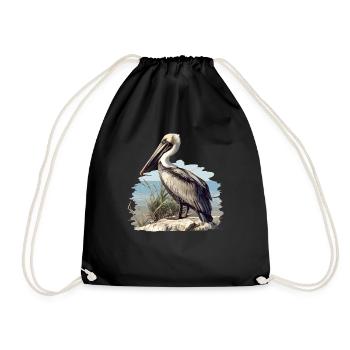 Pelicans Pelican - Drawstring Bag - black - Front