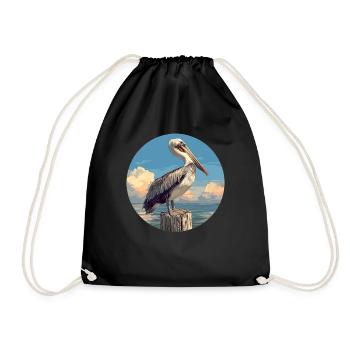Pelicans Pelican - Drawstring Bag - black - Front