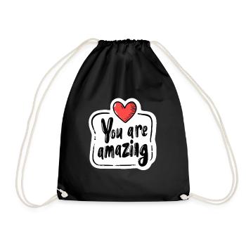 You are amazing - Drawstring Bag - black - Front