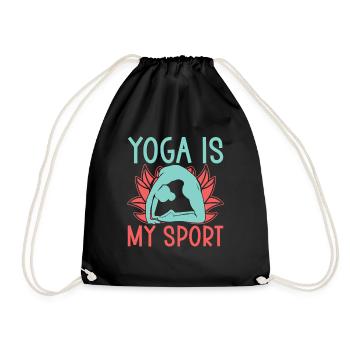 Yoga Is My Sport Funny Yoga - Drawstring Bag - black - Front