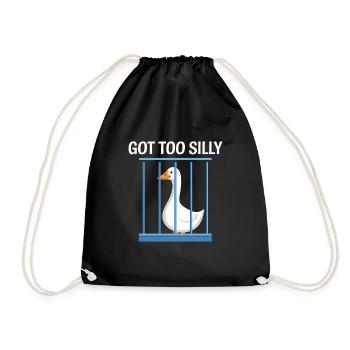 Funny goose in a cage - Drawstring Bag - black - Front