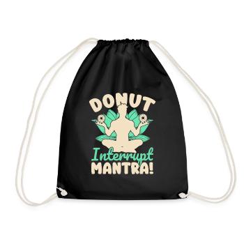 Yoga Donut Interrupt Mantra Funny Yoga - Drawstring Bag - black - Front