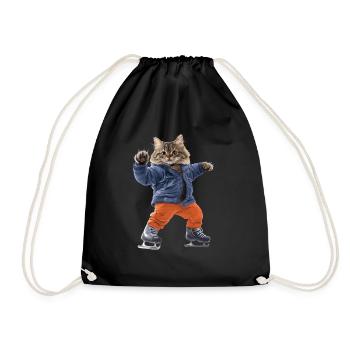 Katze - Turnbeutel - Schwarz - Vorne