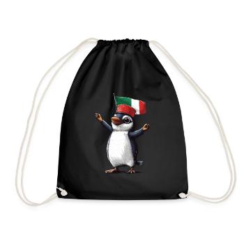 Pinguin - Turnbeutel - Schwarz - Vorne