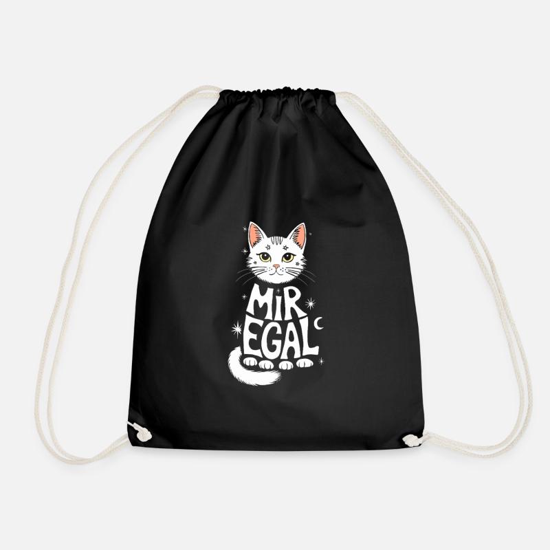 Faule Katze Kätzchen Spruch Katzenfreund Geschenk - Turnbeutel - Schwarz