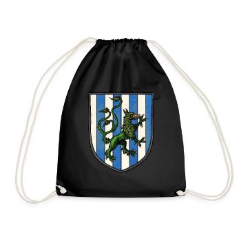Coat of arms green dragon - Drawstring Bag - black - Front